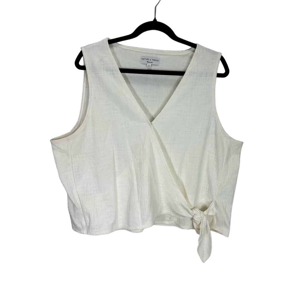 Madewell Texture & Thread Women’s Wrap Tie Gauze Cream Tank Top size XL
